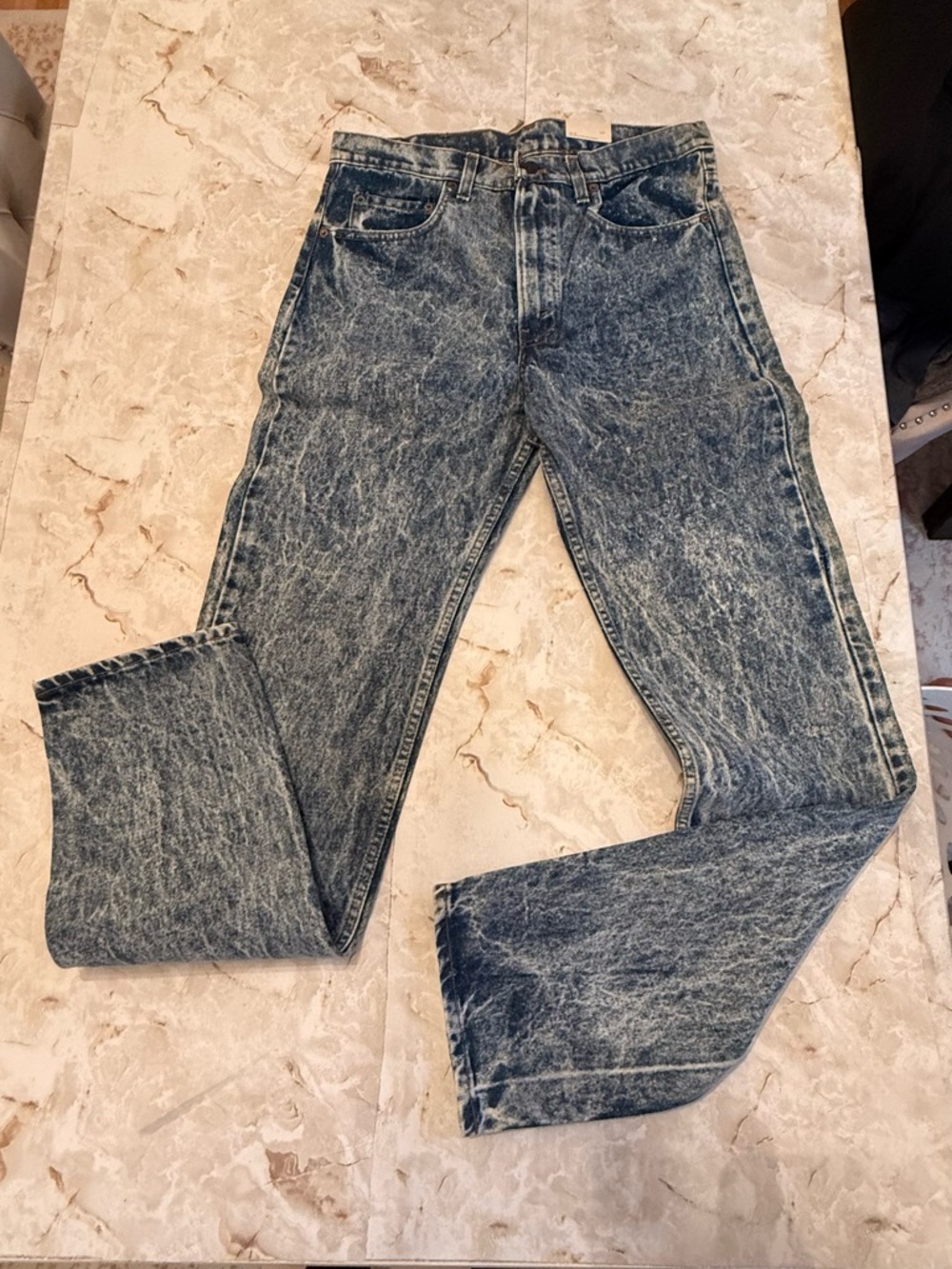 Levi's Men's Acid-Wash Blue Relaxed Jeans